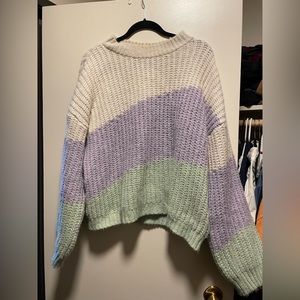 Top shop Color Block Fuzzy Sweater